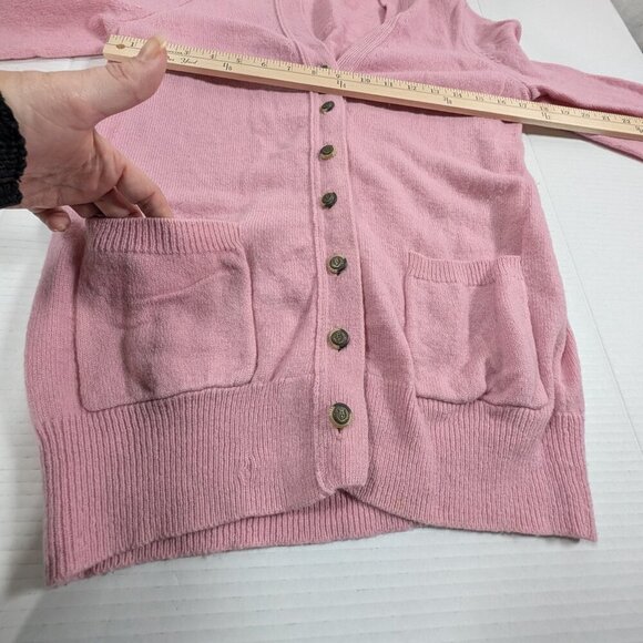 WoolOvers Pink Cardigan 100% Pure New Wool Womens Small ** - Picture 5 of 9